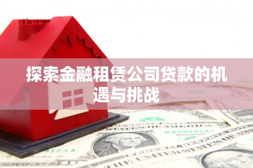 西和探索金融租赁公司贷款的机遇与挑战
