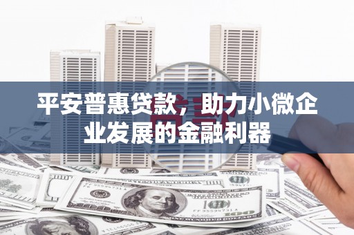 江西平安普惠贷款，助力小微企业发展的金融利器