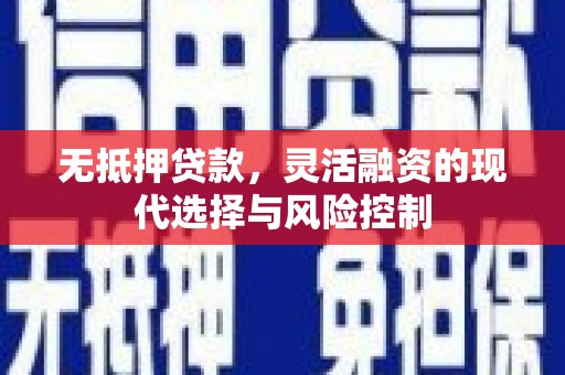 葫芦岛无抵押贷款，灵活融资的现代选择与风险控制
