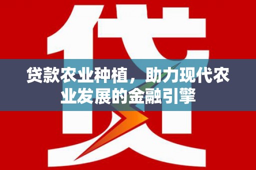 舞阳贷款农业种植，助力现代农业发展的金融引擎