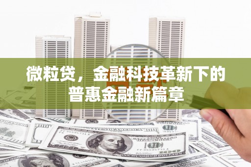 前锋微粒贷，金融科技革新下的普惠金融新篇章