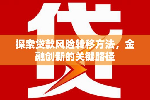 桃江探索贷款风险转移方法，金融创新的关键路径
